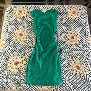 Rolla Coaster Green Side Tie Mini Dress